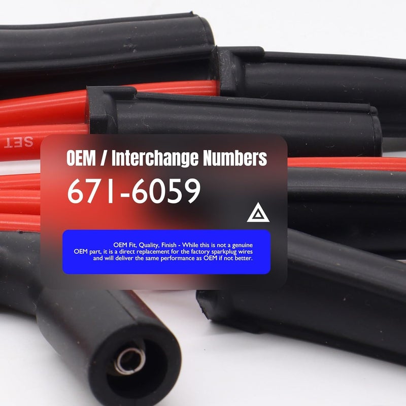 OXCANO Spark Plug Wires Silicone 8MM Compatible with Chevrolet Silverado 1500 1999-2007 4.3L V6-262CI, GMC Sierra 1500 1999-2007 4.3L V6-262 - Image 3